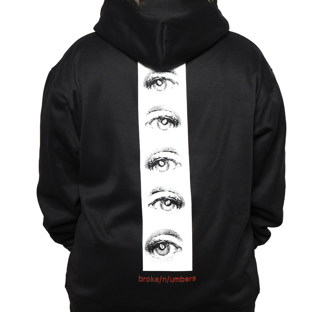 Broken Numbers Black Hoodie Collection