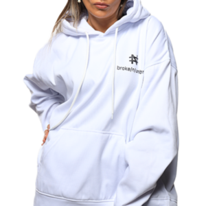 Broken Numbers White Hoodie Collection